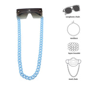 Chain link glasses/mask holder